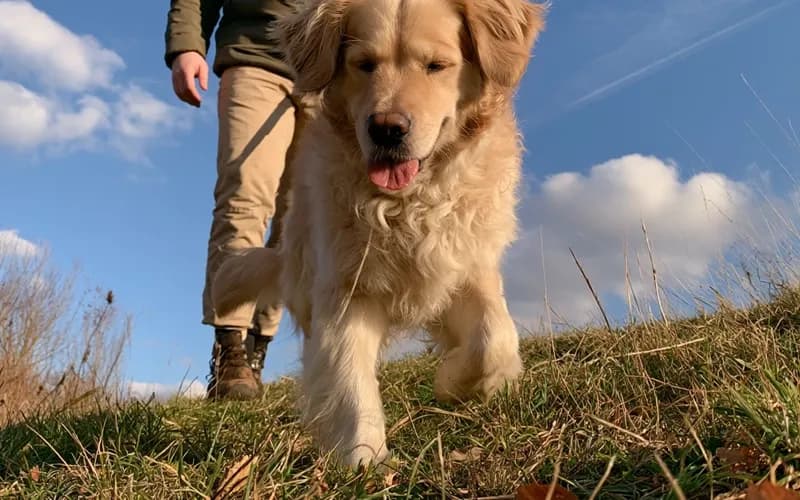 Hund bei kontrollierten Kräftigungsübungen auf rutschfestem Untergrund.